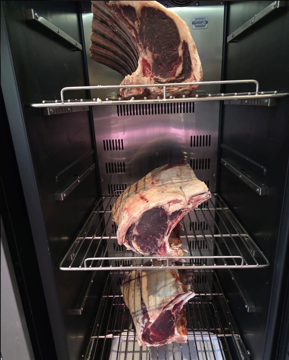 Beef dry-ageing in the Red Hill Butcher Shop cabinet