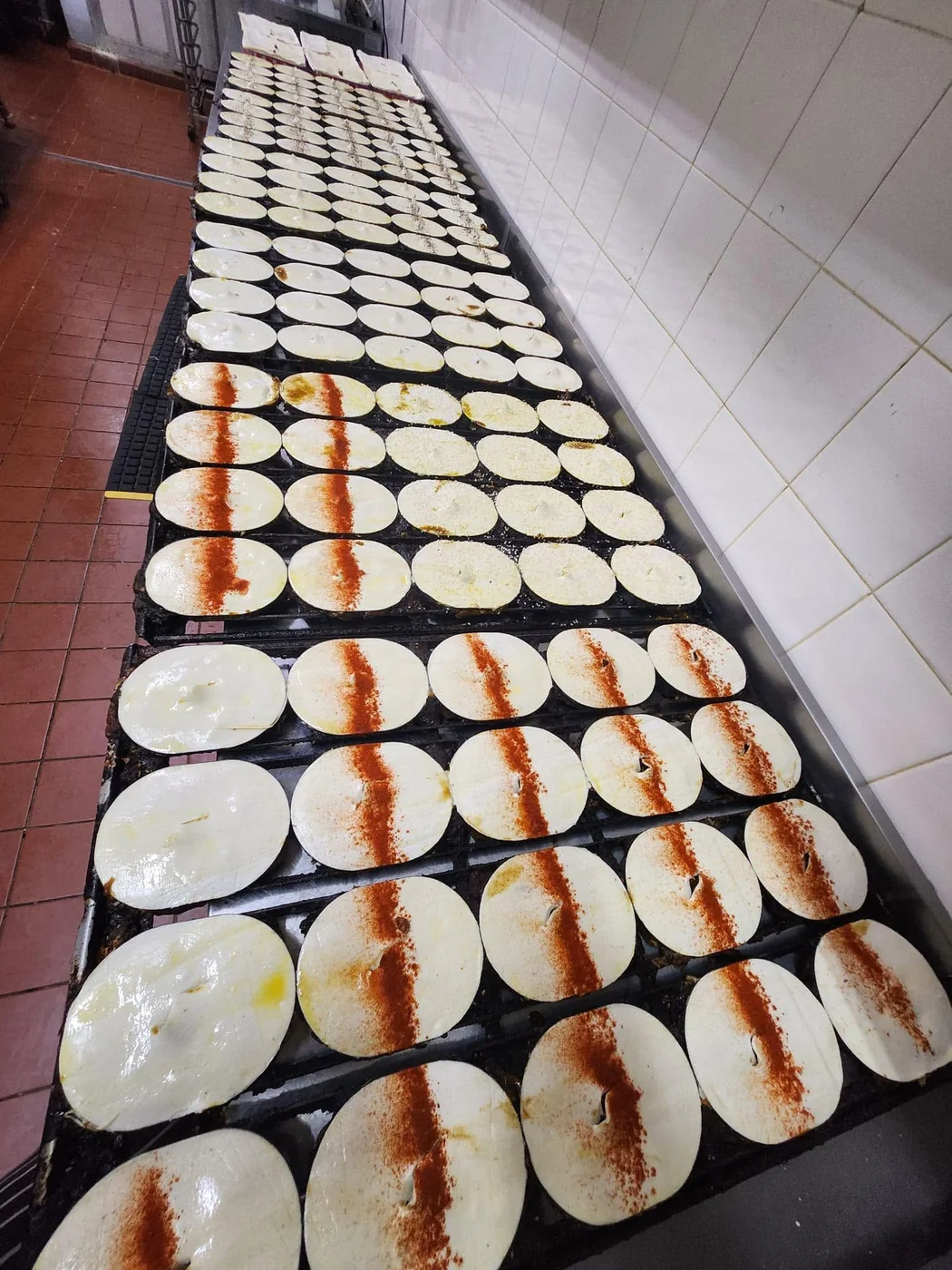 Fresh pie pastry prepared in the shop